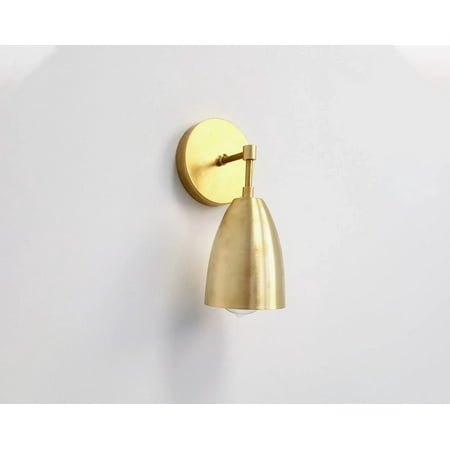 

Mid Century Wall Sconce Brass Gold Wall Lamp Fixture with Crystal Bars Dimmable