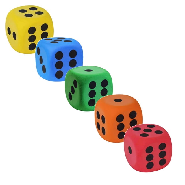 YWIYIUD 5PCS 3.15inch Soft and Practical CubeShaped Dice Educational Toys Reusable Giant Dice with Number Dots for Math Learning Party Classroom and School Supplies