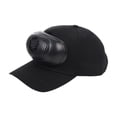 thumbnail image 4 of Sombrero de visera con ventilador, sombrero de protección solar, ala ancha, ajustable, visera, sombrero para el sol, sombrero de verano para vacacione Gorra de béisbol negra, 4 of 8