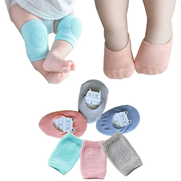 Baby AntiSlip Knee Pads and Anti Slip Baby Boys Girls Socks for