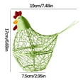 thumbnail image 3 of Organizador de cocina con forma de pollo con cesta de huevos de hierro | Estilo de lámpara de viento de malla verde | Soporte decorativo con cerradura para huevos Ajo Jengibre | Inicio Restaurante, 3 of 9