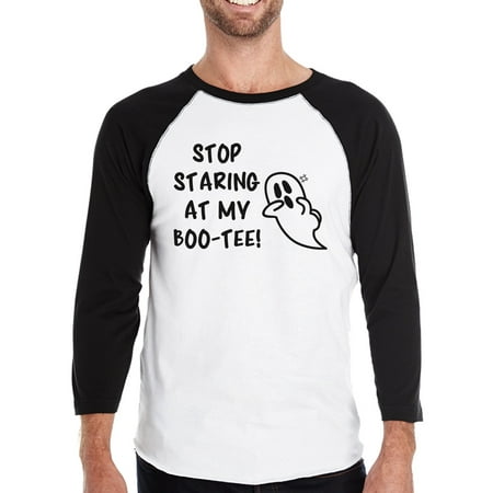 Staring At My Boo Mens Halloween Baseball Tee Couple Shirts Idea