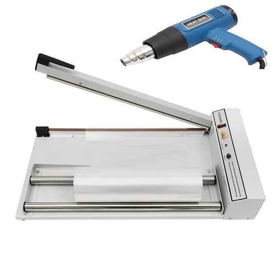 24" Shrink Wrap Machine, 530W Shrink Wrap Sealer with Heat Gun, Heat Sealer Machine 572-968℉, Shrink Film Shrink Wrap Sealer Compatible with PVC POF PP PE Film$$Tools & Hardware Other