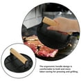 thumbnail image 3 of REACHISE Aluminum Alloy Burger Press Heavy-Duty Bacon Grilling Burger Smasher Grill Press with Wooden Handle, 3 of 9