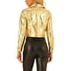 thumbnail image 3 of Chaqueta metálica brillante de biker con botones para mujer INSPIRE CHIC L dorada, 3 of 6