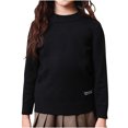 thumbnail image 2 of NAISIBABY Boys Girls Sweater, Crew Neck Solid Color Long Sleeve Pullover Basic Flock Tops Black 5-6T, 2 of 4