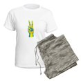 thumbnail image 5 of CafePress - Peace For Ukraine Ukrainian Hand Peace Sig Pajamas - Women's Short Sleeve Print T-Shirt and Pants Light Cotton Pajama Set, 5 of 7