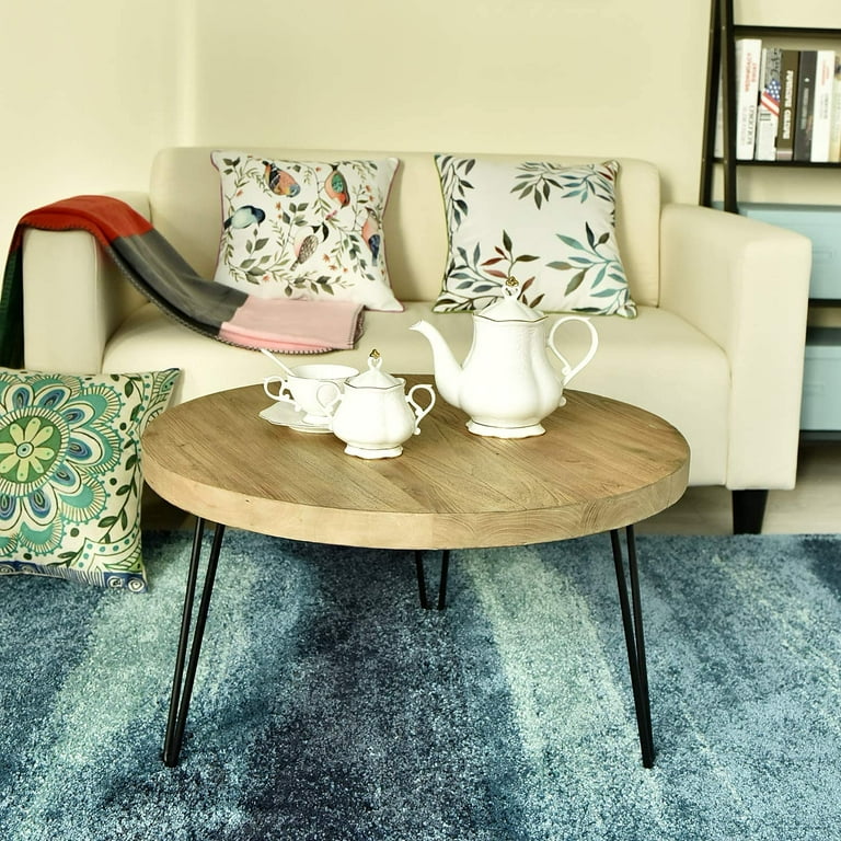 Welland rustic round old elm wooden coffee table discount