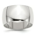 thumbnail image 3 of 925 Sterling Silver 12mm Half Round Band Ring Size 6.5, 3 of 6