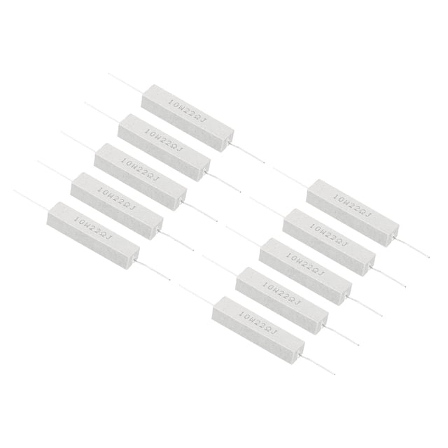 Unique Bargains 10 Pcs Résistances 22 Ohms, Résistance Céramique 10W Kit de Résistance de Puissance Tolérance 5 % pour Adaptateurs Audio