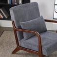 thumbnail image 6 of HSUNNS Mid-Century Accent Chair, Modern Armchair with Pillow Upholstered and Solid Wood Frame, Ergonomic Design Reading Arm Chair for Bedroom, Reception Room and Living Room, Dark Gray, 6 of 12