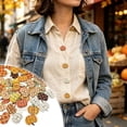 thumbnail image 2 of 50 Pcs Fall Wooden Buttons,Autumn Thanksgiving Pumpkin Shaped Sewing Buttons for Clothing Hat Backpack Decor, 2 of 8