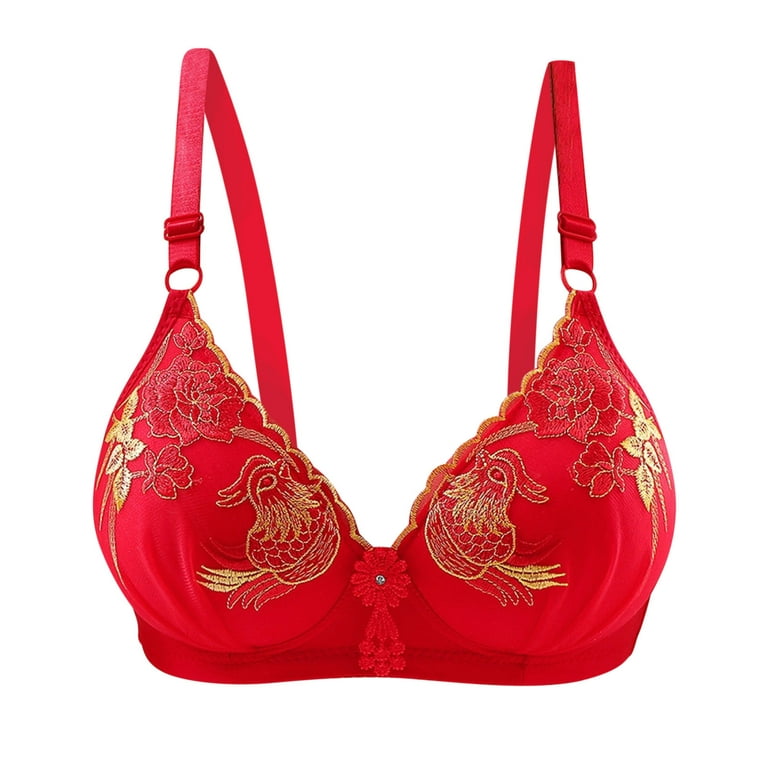 Bigersell Bralette Bra Woman Ladies Bra without Underwires Vest Large  Lingerie Bras Everyday Bra Women's Plus Size Push up Bra, Style 13414, Red  38A