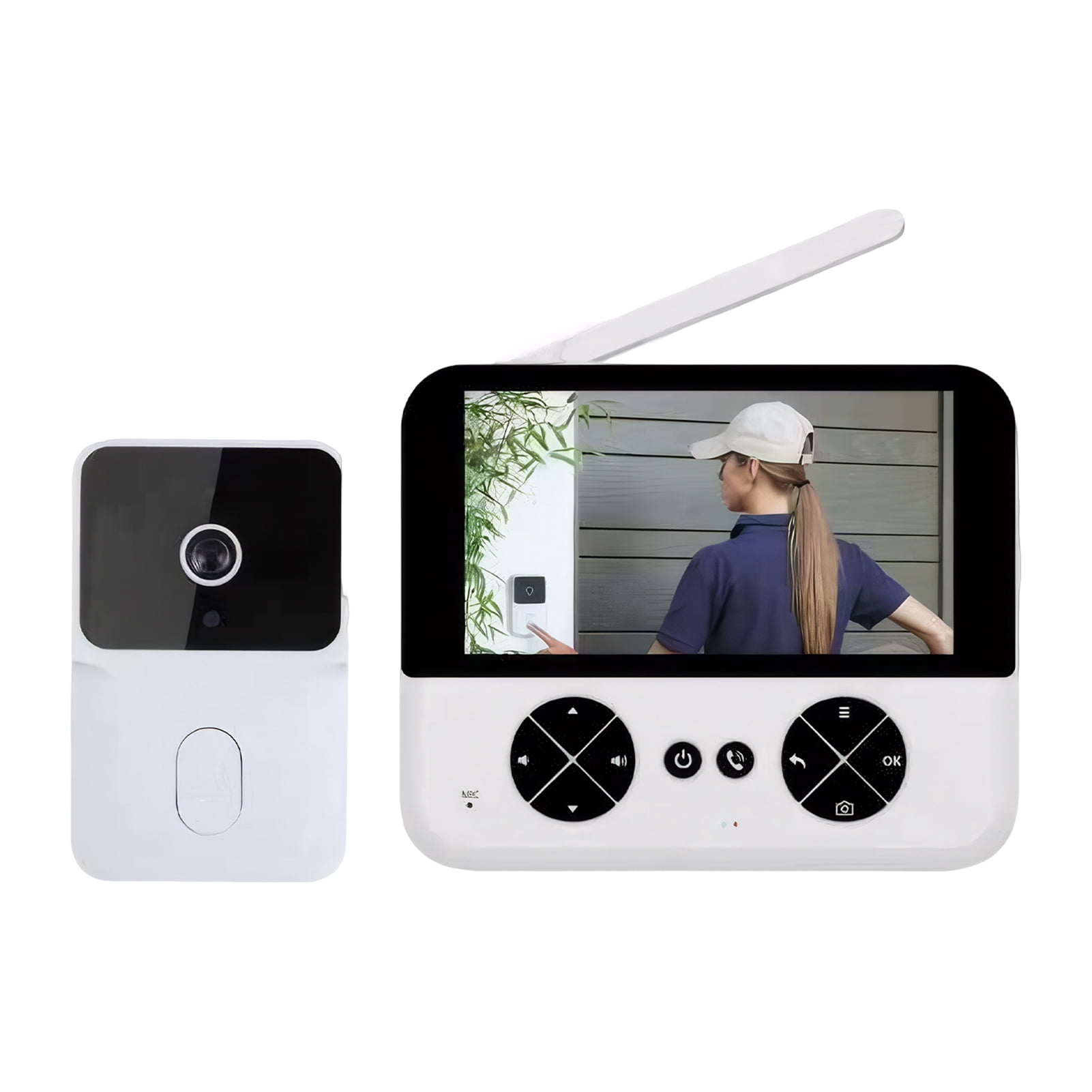 ZheElen Waterproof Wifi Video Doorbell Camera With Long Battery Life Doorbell With Camera Wifi Wireless white
