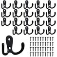 thumbnail image 1 of 20 Pieces Coat Hooks Coat Hooks Coat Rack Key Hooks Double Wall Hooks Cloakroom Coat Hooks With, 1 of 4
