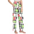 thumbnail image 2 of FORMRS Women's Pajama Pants with Pockets Soft Comfy Loungewear Sleep Bottom, Sizes S-2XL, Green Abstract Geometric, 2 of 8