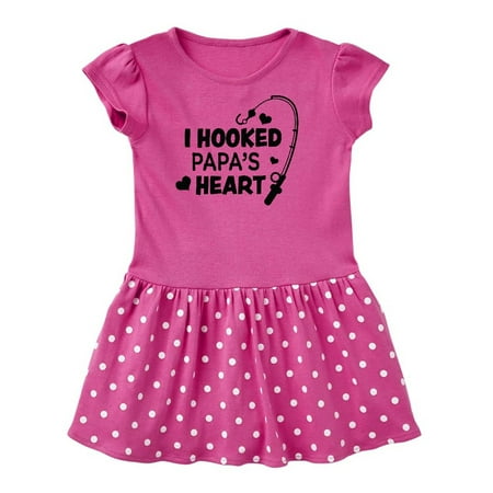

Inktastic I Hooked Papa s Heart with Fishing Rod Gift Toddler Girl Dress