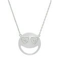 thumbnail image 5 of Cubic Zirconia Heart Eyes Emoji Pendant-Necklace in Sterling Silver on a 18 inch chain, 5 of 5