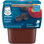(4 pack) (4 Pack) Gerber 2nd Foods Prune Apple, 4 Ounce Each, 2 Count