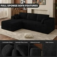 thumbnail image 3 of Wiilayok 103" Cloud Couch Sectional Modular Sofa,Comfy Deep Plush Corduroy Boneless Couches for Living Room, Oversized L Shaped Sectional Memory Foam Compressed Sofa (Right Facing Chaise), 3 of 8
