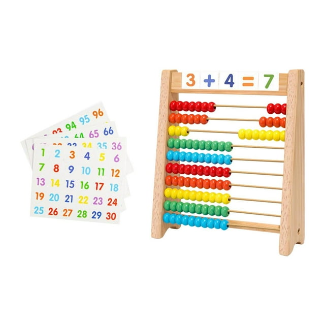 Ábaco de madera para matemáticas para niños, juguete matemático con estante para contar, juguete de aprendizaje de matemáticas preescolar, para primar