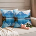 thumbnail image 2 of Blue Mountain Outdoor Waterproof Pillow Covers, Forest Modern Art Pastoral Decorative Square Throw Pillowcase Sofa Cushion Sham for Patio/Couch/Chair, 26"x26" 2 Pack, 2 of 8