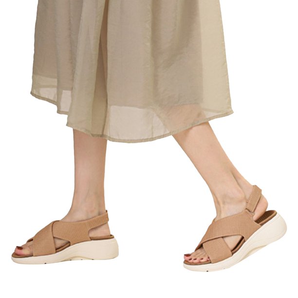 Sandalias para apoyo a las mujeres Anti -Slip la playa verano (caqui 37)
