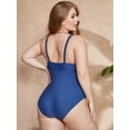 thumbnail image 7 of BeautyIn Women's Plus Size Swimwear Solid Color One Piece Swimsuits Sexy Monokini Shoulder Strap Bathing Suits Deep V-neck Swimming Suits, 7 of 7