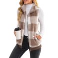 thumbnail image 3 of 2023 Nueva ropa de mujer europea y americana Chaleco a cuadros Cómodo cárdigan de terciopelo Chaleco con cuello alto Chaqueta sin mangas para mujer XL, 3 of 5