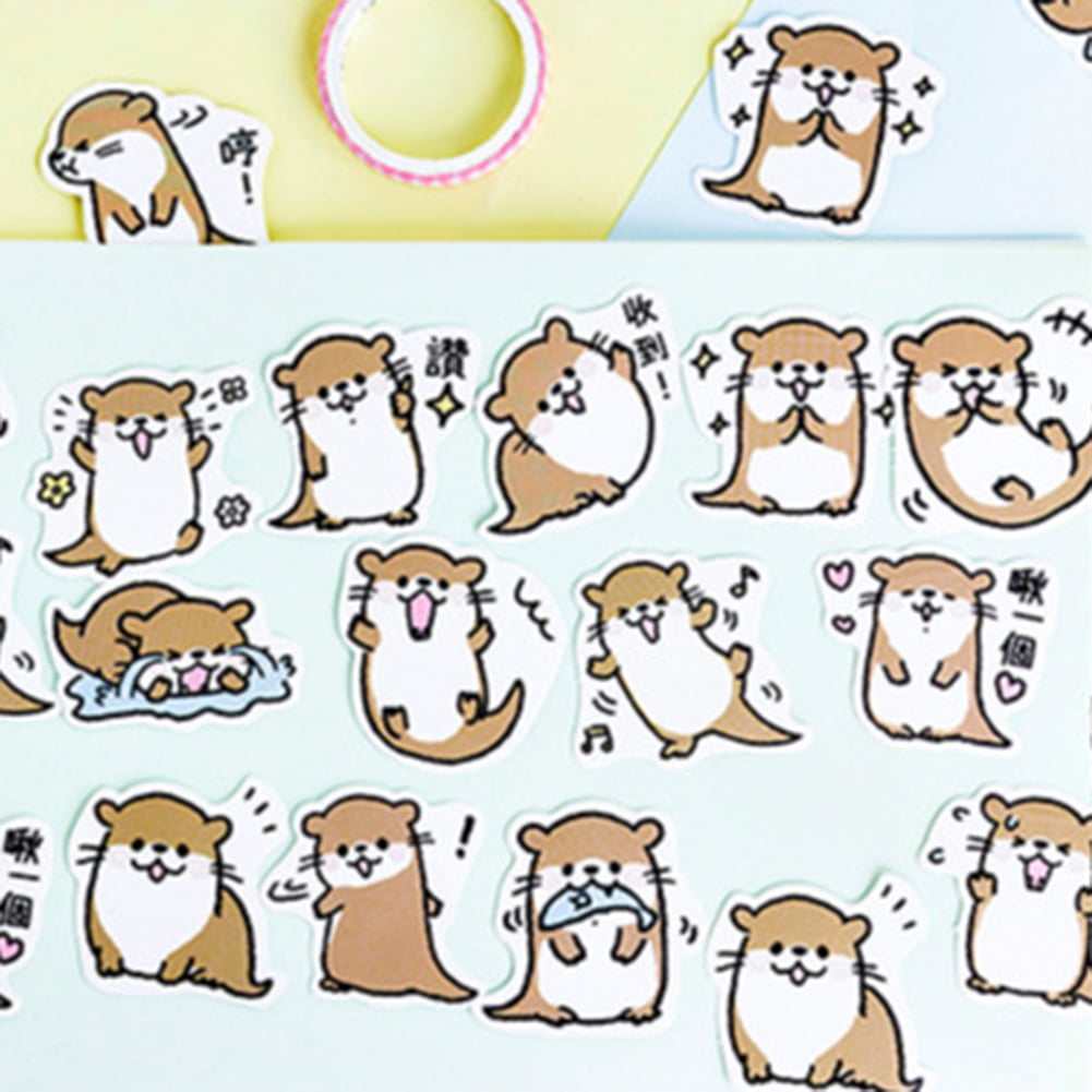 45pcs cute otter series paper sticker diy diary decor for album scrapbooking CA* 
