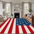thumbnail image 2 of 5x8 Area Rugs, 4th of July Non-Skid Rubber Backing Large Rectangle Rugs - Living Room Bedroom Home Office, Red Stripes Independence Day Indoor Floor Mat Carpets Washable Rug, 2 of 9