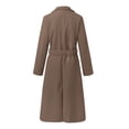 thumbnail image 7 of Women's Long Trench Coat Windproof Classic Lapel Overcoat Trench Solid Petite Notched Lapel Business Blazer Long Winter Coats, 7 of 7