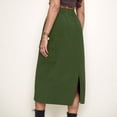 thumbnail image 5 of Women's Utility Midi Skirt with Side Cargo Pockets Button Waistband and Belt Loops - Medium, Olive Green, 5 of 7