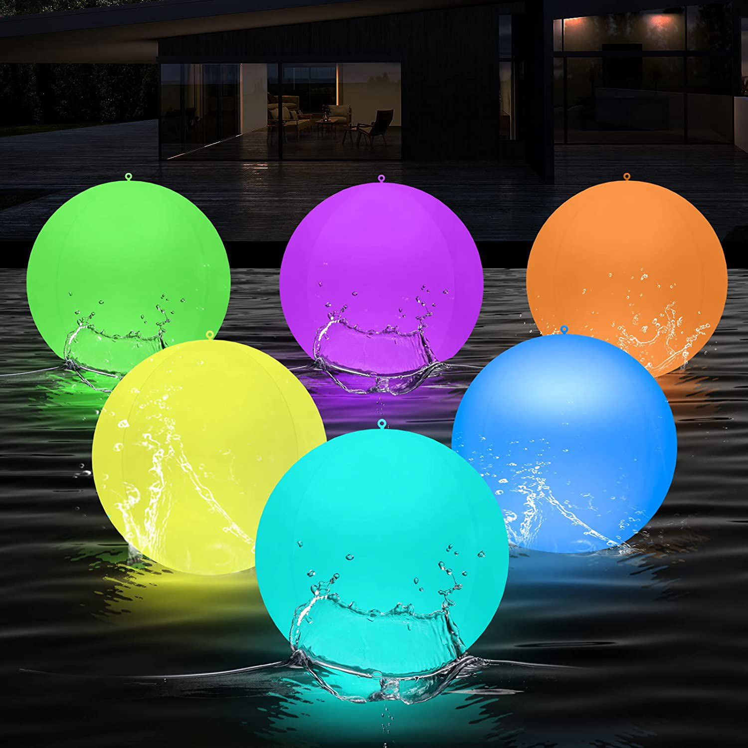 Floating Pool Lights Inflatable Waterproof IP68 Solar Glow Globe,14” Outdoor ... 