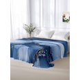 thumbnail image 6 of Marble Blue Flat Sheets Only Twin XL Size, Soft Breathable Bed Top Sheets for Mattress, Modern Gradient Gold Waves Nature Cracked Luxury Bedding Flat Sheets for Home Hotel Bedroom Bed Protection, 6 of 9