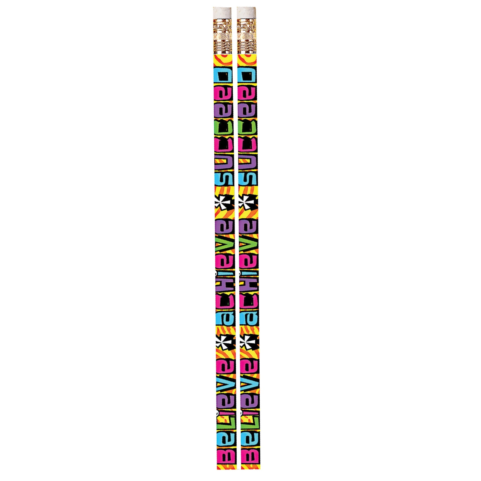 Musgrave Pencil Company Believe Achieve Succeed Motivational Pencils, 12 Per Pack, 12 Packs