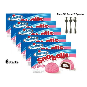 HOSTESS SNOBALLS, Coconut-Covered Chocolate Cake, Creamy Filling, 6 Count   10.5 oz (2 Packs)