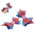 thumbnail image 2 of 1 par de pasadores con lazos patrióticos: pinzas para el cabello del Día de la Independencia para mujeres y niñas, accesorios para el cabello con estrellas y lazos, decoraciones navideñas del 4 de j, 2 of 4