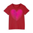 thumbnail image 1 of Posijego T-Shirts de la Saint-Valentin pour Enfants, T-Shirt Graphique avec Cœur, Garçons Filles, Col Rond, Manches Courtes, Hauts Mignons, 1 of 4