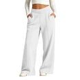 thumbnail image 3 of Busydd Girls Sweatpants 5-15 Years Casual Baggy Solid Color Wide Leg Sweatpants Elastic Waist Side Pockets Lounge Pants 14-15 Years, 3 of 9