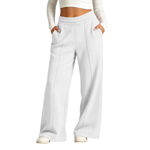 Timegard Girls Sweatpants Kids Wide Leg Pants Elastic High Waist Loose Comfy Lightweight Trousers Fall
