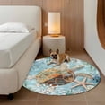 thumbnail image 3 of Round Area Rug 4ft,Marine Ocean Turtle Starfish Washable Carpet Non-Slip Runner Accent Rugs Indoor Floor Mat for Bedroom Living Room Decor,Watercolor Underwater World, 3 of 9