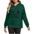 thumbnail image 2 of Heisall Womens Hoodies Fall Winter Thermal Fleece Lined Long Sleeve Hooded Pullover Christmas Screen Print Casual Fashion Loose Fit Sweatshirts, 2 of 7