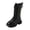 Black, variant on Mid Calf Boots for Girls Solid Color Lace Up Soft Sole Kids Fashion Casual Boots for Fall Winter Pink Size 2 Little Kid