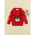 thumbnail image 2 of Qmyliery Christmas Toddlers Casual Sweater, Round Collar Pullover Knitwear Gift, 2 of 9