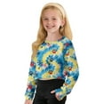 thumbnail image 5 of Xoenoiee Dog Paw Tie Dye Print Girl's Crewneck Long Sleeve Crop Sweatshirt Pullover Top Fall Outfit Athletic Clothes, 9-10 Years, 5 of 7
