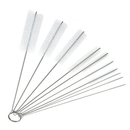 

Happybear 10pcs Bottle Straw Cleaning Brush Set Nylon Tube Washing Cleaner Bristle Tools (White)