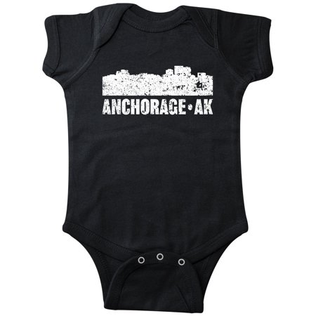 

Inktastic Anchorage Alaska City Skyline with Grunge Gift Baby Boy or Baby Girl Bodysuit