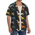 thumbnail image 4 of Honeii 's Plaid Dachshund for men's short-sleeved button-up collared shirt featuring a pocket, perfect for beach vacations, and travel adventures., 4 of 5