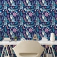 thumbnail image 2 of Ambesonne Tiger Peel & Stick Wallpaper for Home, Neo Trad Wild Cats Scandi, 13"x36", Pale Blue Indigo Ivory, 2 of 5